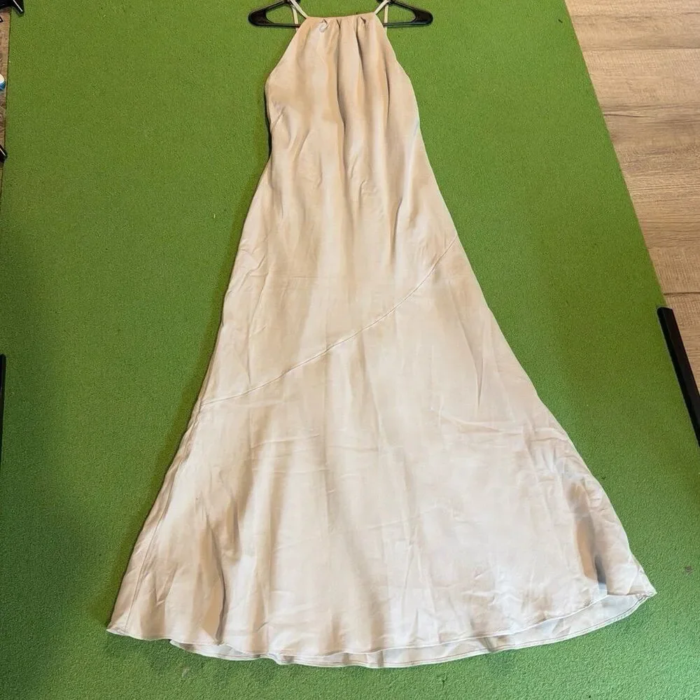 Abercrombie & Fitch high neck classy Maxi Dress nwt light gray